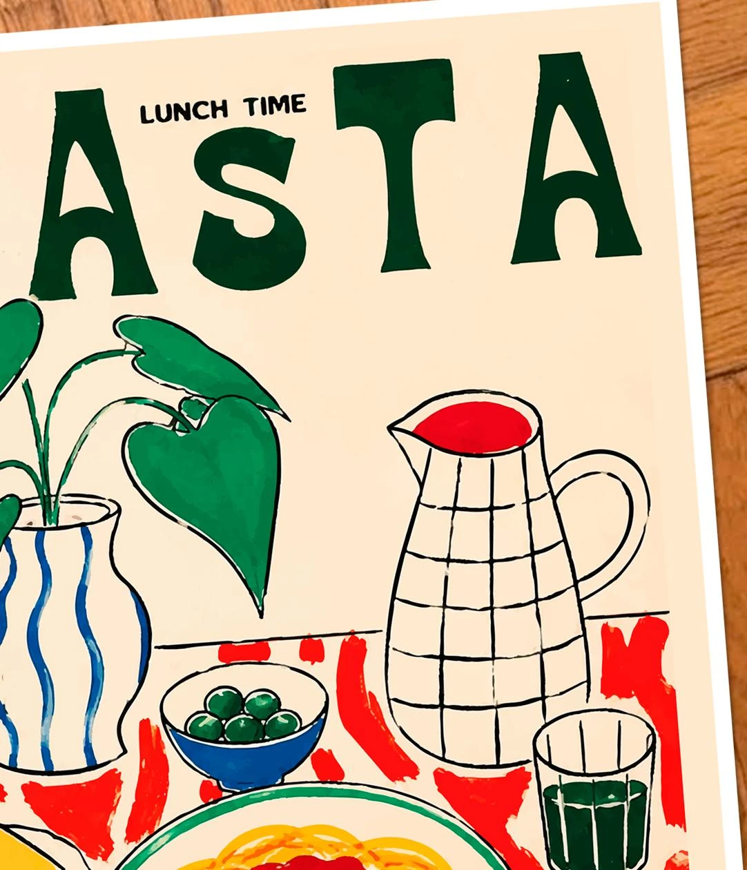 Poster van traditioneel Italiaans eten, mediterrane vintage stijl kunst A3 – photo 3